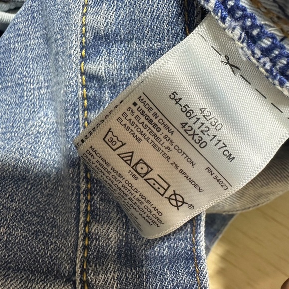 Gap 1969 Straight Blue Jeans Light Wash 42X30 - Picture 9 of 11